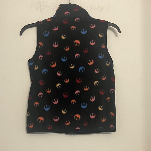Star Wars full zip polar fleece vest 100% polyester girls large (10) black - Picture 5 of 6
